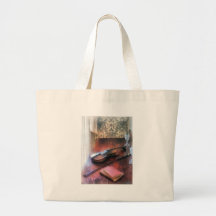 Violin on Credenza Tote Bag