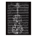 Violin Scrawl on Bach Manuscript Postcards