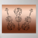 Violin Scrawl Trio Print