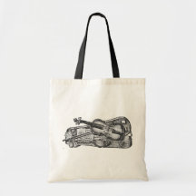 Violin with Case Canvas Bags