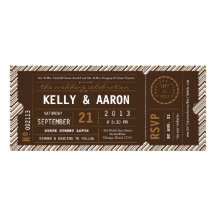 VIP Vintage Ticket Wedding Invitation