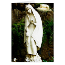 Virgin Mary Garden Statue Greeting Cards