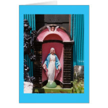 Virgin Mary with Angel Above Greeting Card