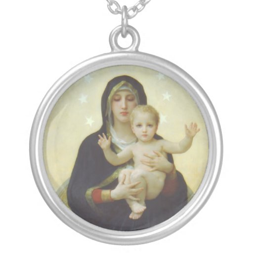 Virgin Mary with Baby Jesus Necklace