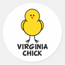 Virginia Chick Round Sticker