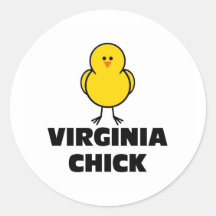 Virginia Chick Round Sticker