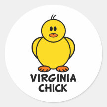Virginia Chick Round Stickers