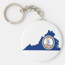 Virginia Flag Map Key Chain