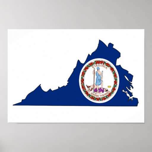 Virginia Flag Map Print
