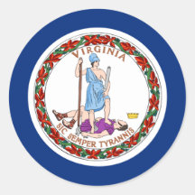 Virginia Flag Round Sticker