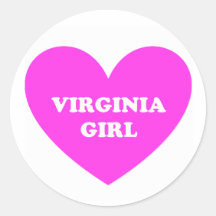 Virginia Girl Round Stickers