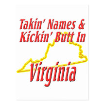 Virginia - Kickin' Butt Post Cards