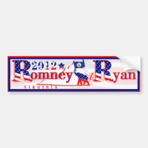 Virginia Romney and Ryan 2012 Bumper Sticker 3