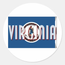 Virginia Round Stickers