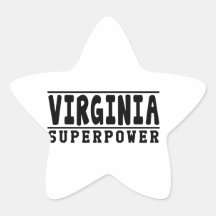 Virginia Superpower Designs Star Stickers