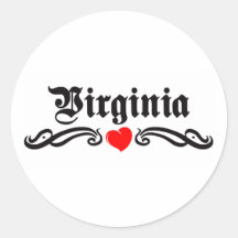 Virginia Tattoo Round Stickers