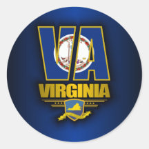 Virginia (VA) Round Stickers