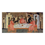 Visit Of The Three Angels With Abraham And Its Hos Personalized Photo Card