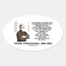 Vivekananda To Succeed Have Perseverance Will Goal Oval Sticker