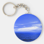 Vivid Blue Ocean Sunset Sky Keychain