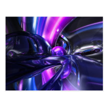 Vivid Waves Abstract Postcard
