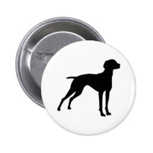 Vizsla Dog Silhouette (black) Pins