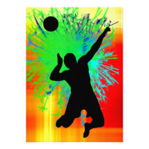 Volley Ball Service Fireworks Personalised Announcement