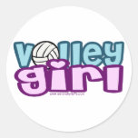 Volley Girl Round Stickers