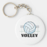 volley volleyball graphic and text keychain