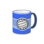 Volleyball; Blue Coffee Mugs