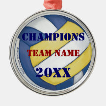 Volleyball Champions Medal Christmas Tree Ornament