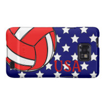 Volleyball USA Red White and Blue Galaxy S2 Covers