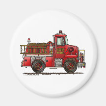Volunteer Fire Truck Firefighter Magnet