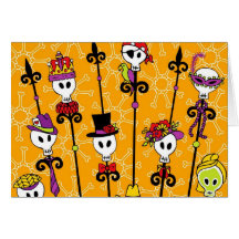 VOODOO SKULL MARDI GRAS PARTY GREETING CARDS