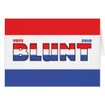 Vote Blunt 2010 Elections Red White and Blue Greeting Card