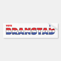 Vote Branstad 2010 Elections Red White and Blue Bumper Sticker