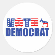 Vote Democrat (Stars And Stripes) Sticker