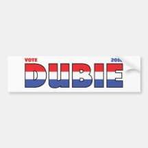 Vote Dubie 2010 Elections Red White and Blue Bumper Sticker