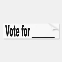 Vote for blank bumper stickers