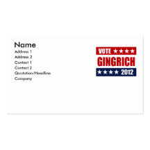 VOTE GINGRICH 2012 - BUSINESS CARD TEMPLATE