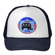 VOTE IN 2008 TRUCKERS HAT CAP REPUBLICAN DEMOCRAT