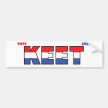 Vote Keet 2010 Elections Red White and Blue Bumper Stickers