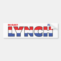 Vote Lynch 2010 Elections Red White and Blue Bumper Stickers