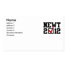 VOTE NEWT GINGRICH 2012 BUSINESS CARD TEMPLATES