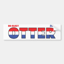 Vote Otter 2010 Elections Red White and Blue Bumper Sticker