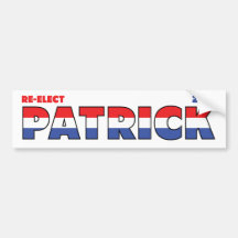 Vote Patrick 2010 Elections Red White and Blue Bumper Stickers