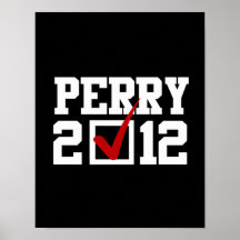 VOTE RICK PERRY 2012 (white) Posters