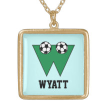 W Monogram in Soccer Green Pendants