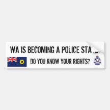 wa_police_logo, wa_flag_thumbnail, IS A POLICE ... Bumper Stickers