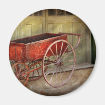 Wagon - That old red wagon Fridge Magnets